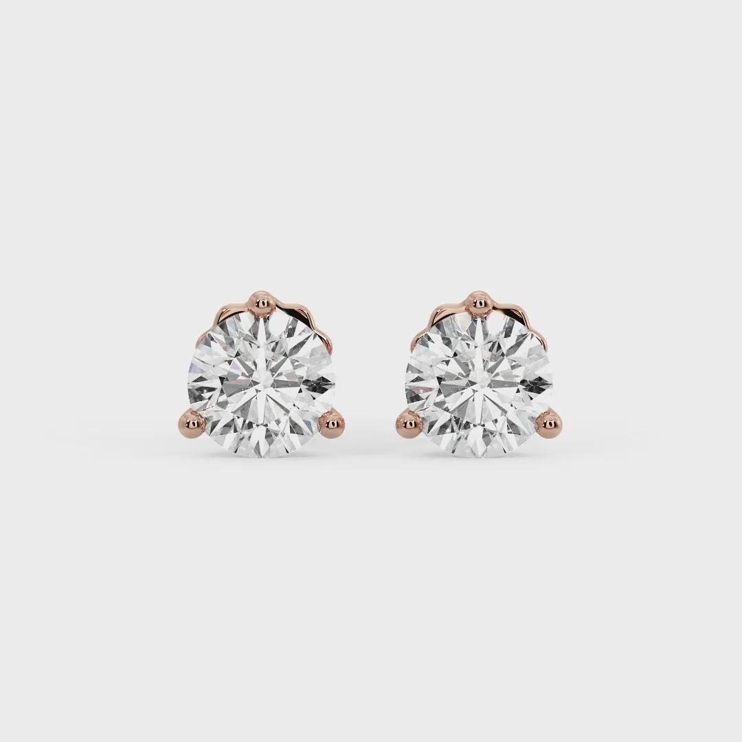 Round Cut Diamond Stud Earrings