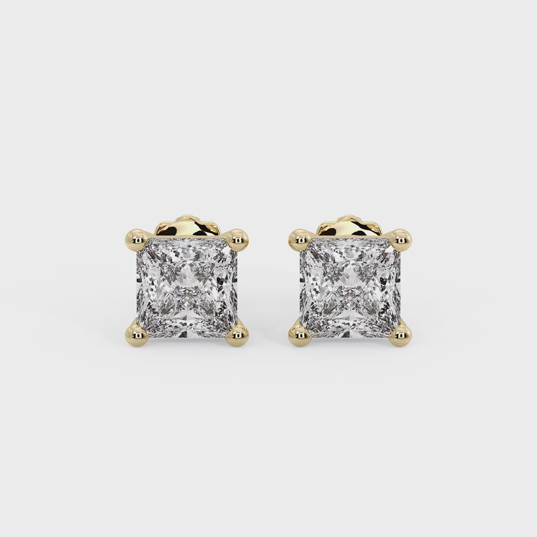 Princess Cut Diamond Stud Earrings