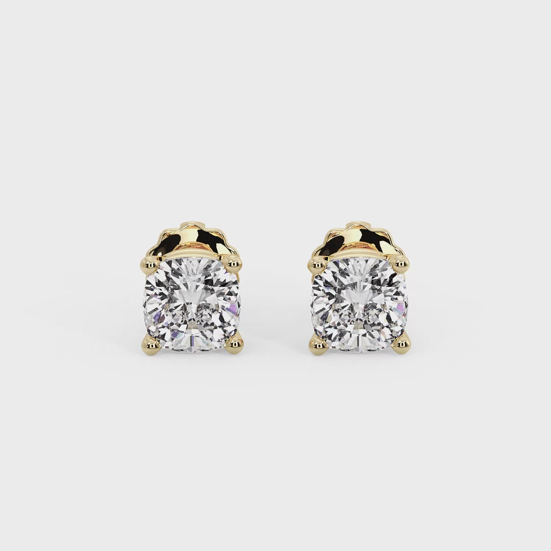 Cushion Cut Diamond Stud Earrings