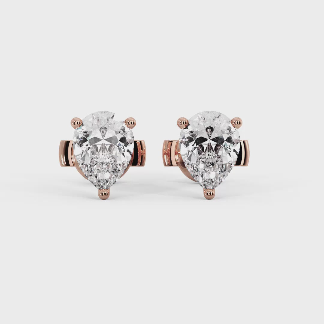 Rose Gold Diamond Stud Earrings