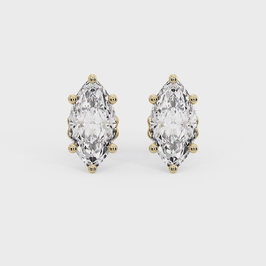 Marquise Diamond Stud Earrings