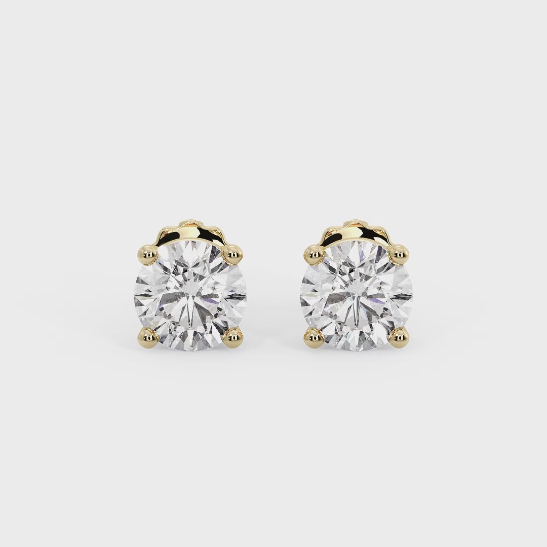 Carat Round Diamond Earrings