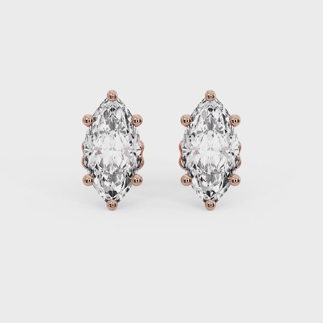 Marquise Diamond Stud Earrings