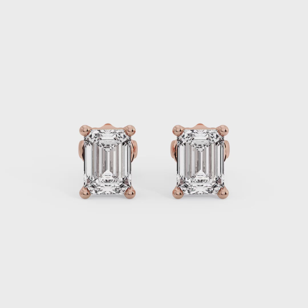 Golden Light Emerald Studs
