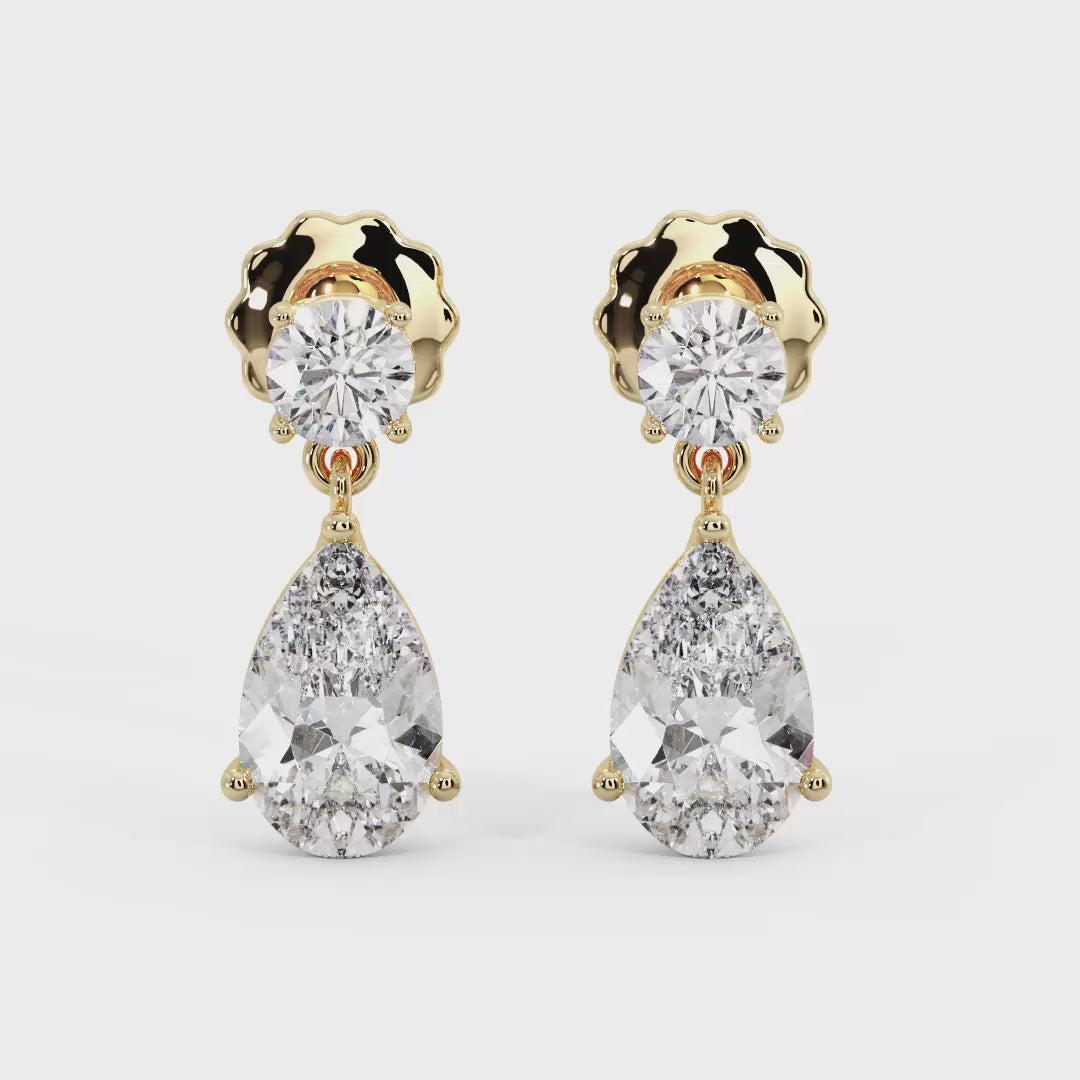 Teardrop Diamond Dangle Earrings