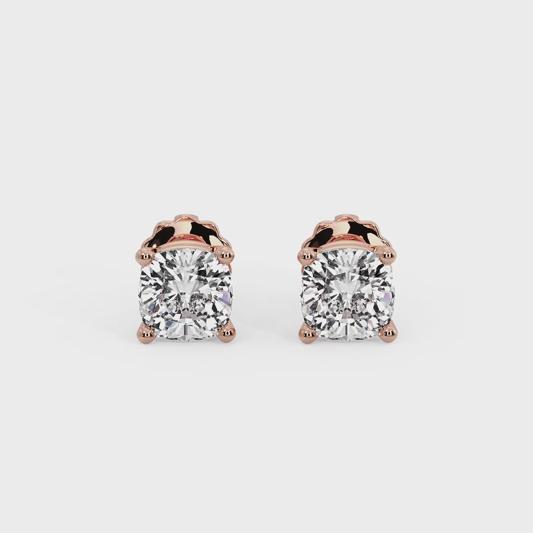 Cushion Cut Diamond Stud Earrings