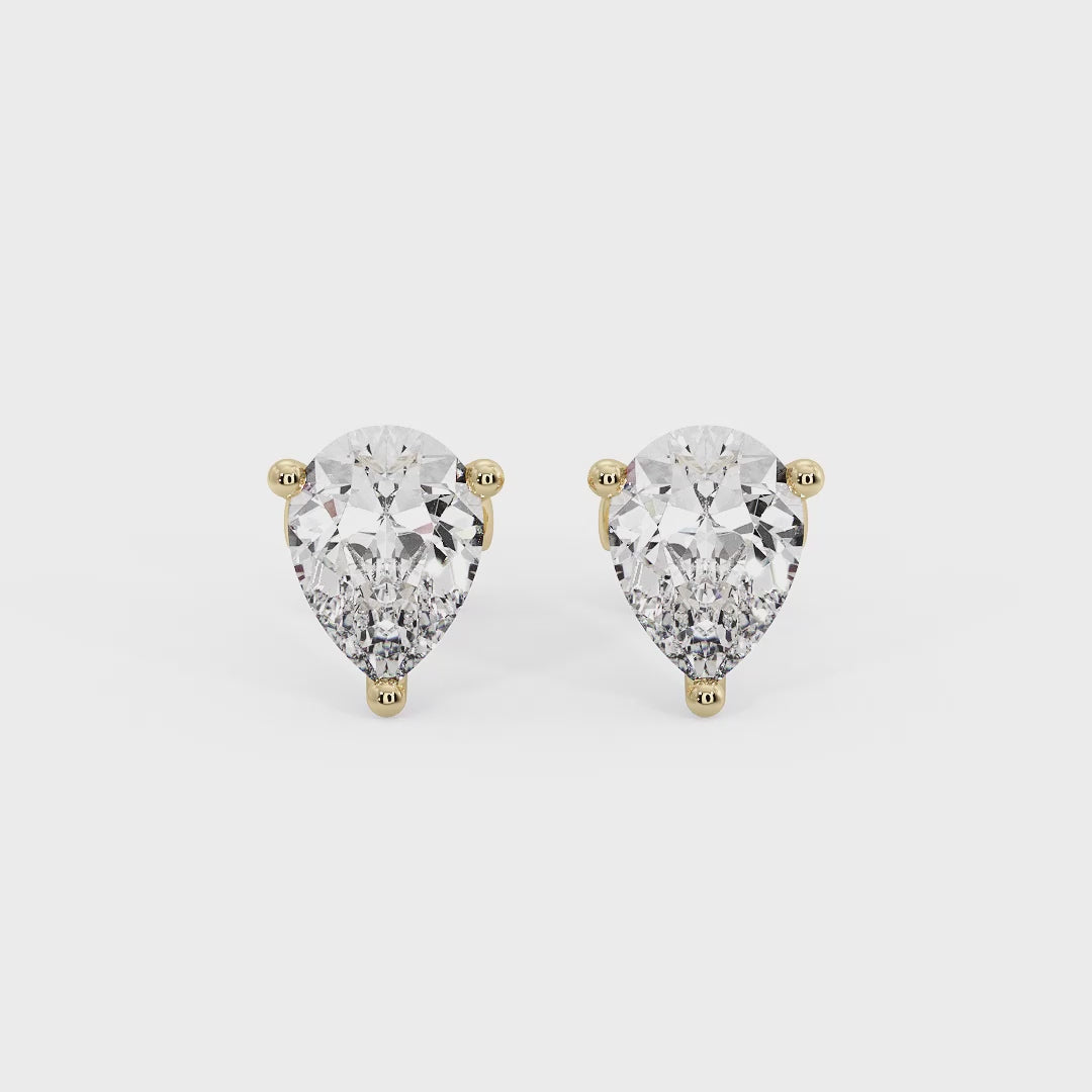 Heart-Shaped Diamond Stud Earrings