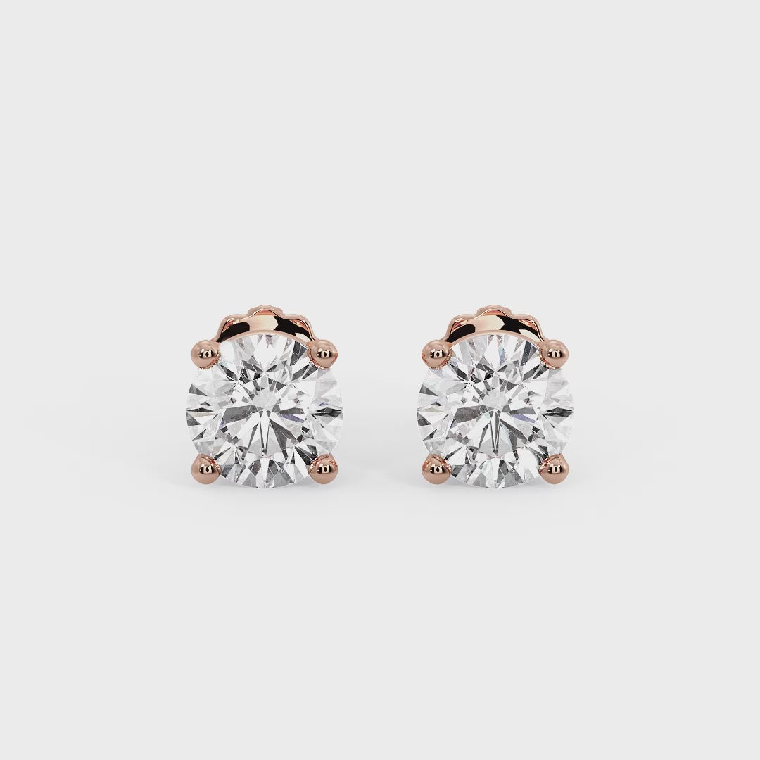 Carat Round Diamond Earrings