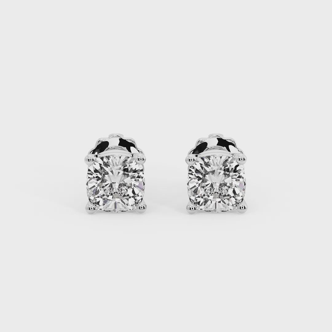 Cushion Cut Diamond Stud Earrings