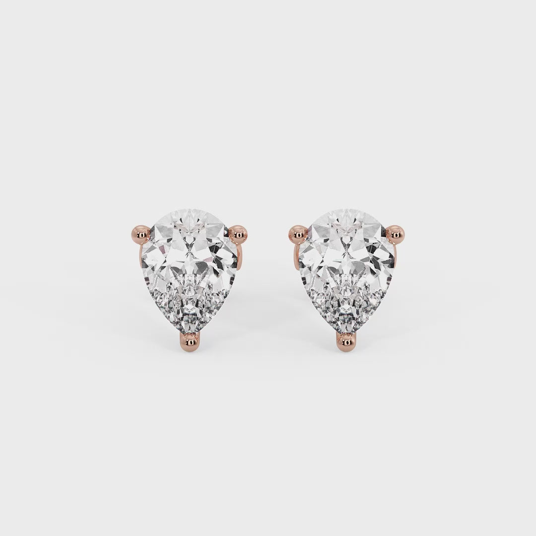 Heart-Shaped Diamond Stud Earrings