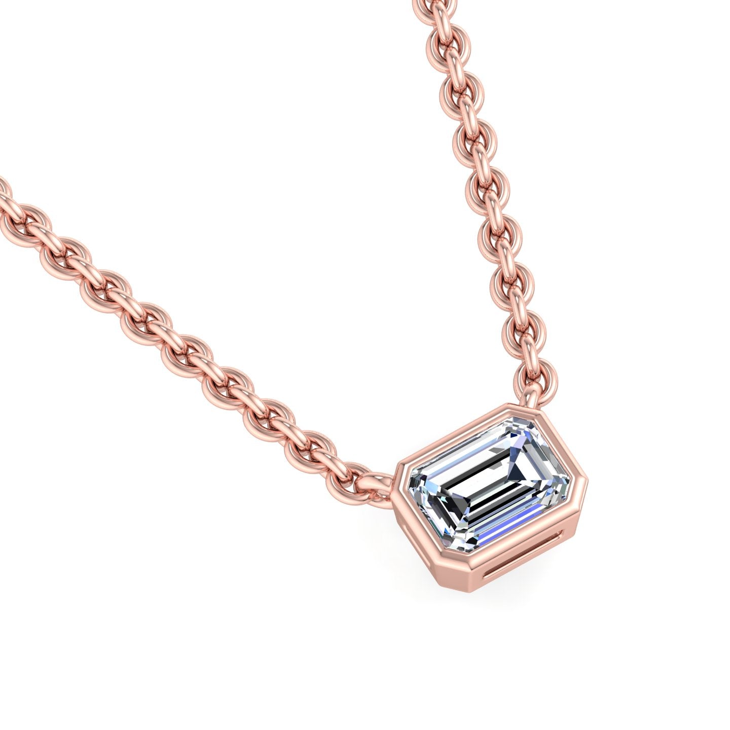 Rectangular Cut Diamond Pendant