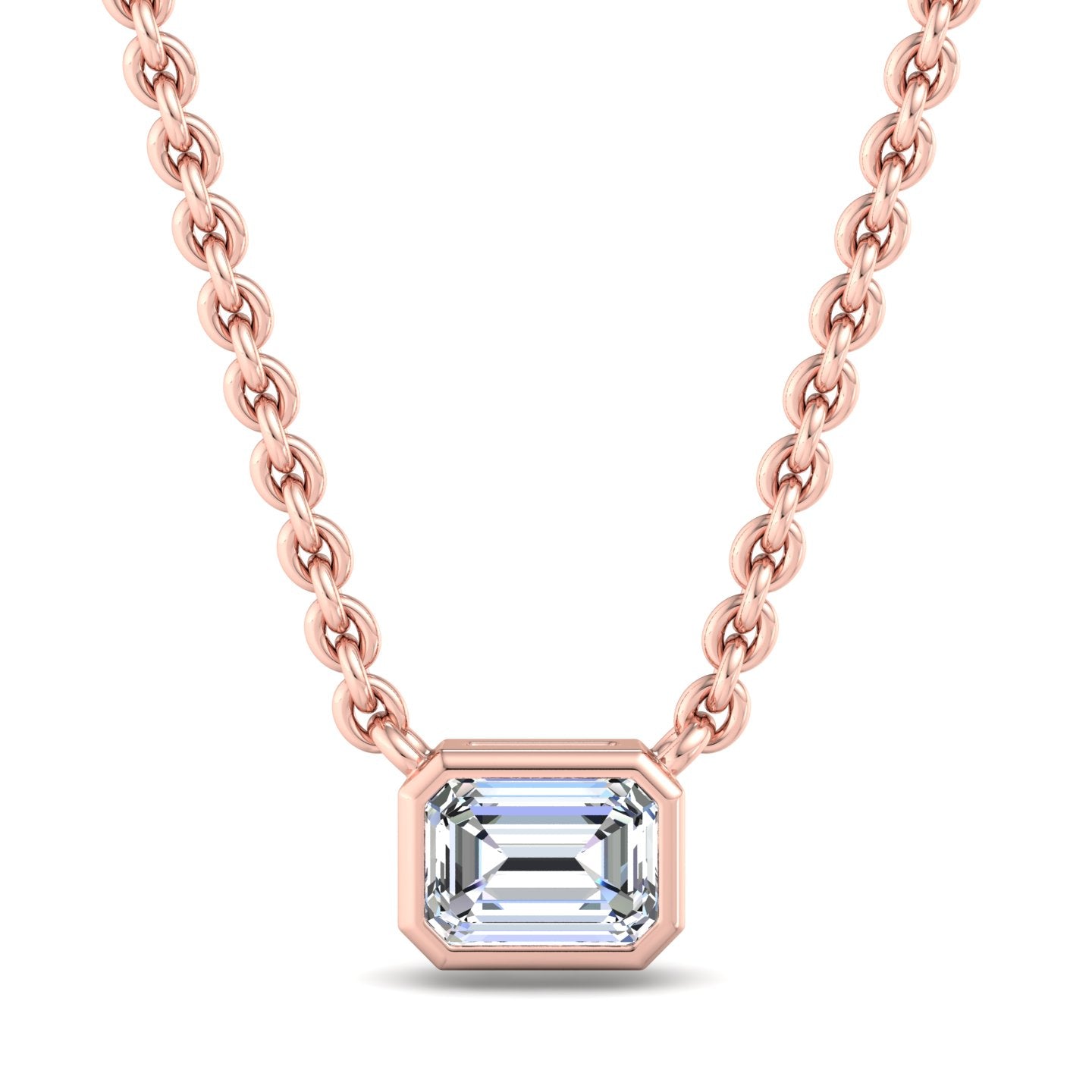 Rectangular Cut Diamond Pendant