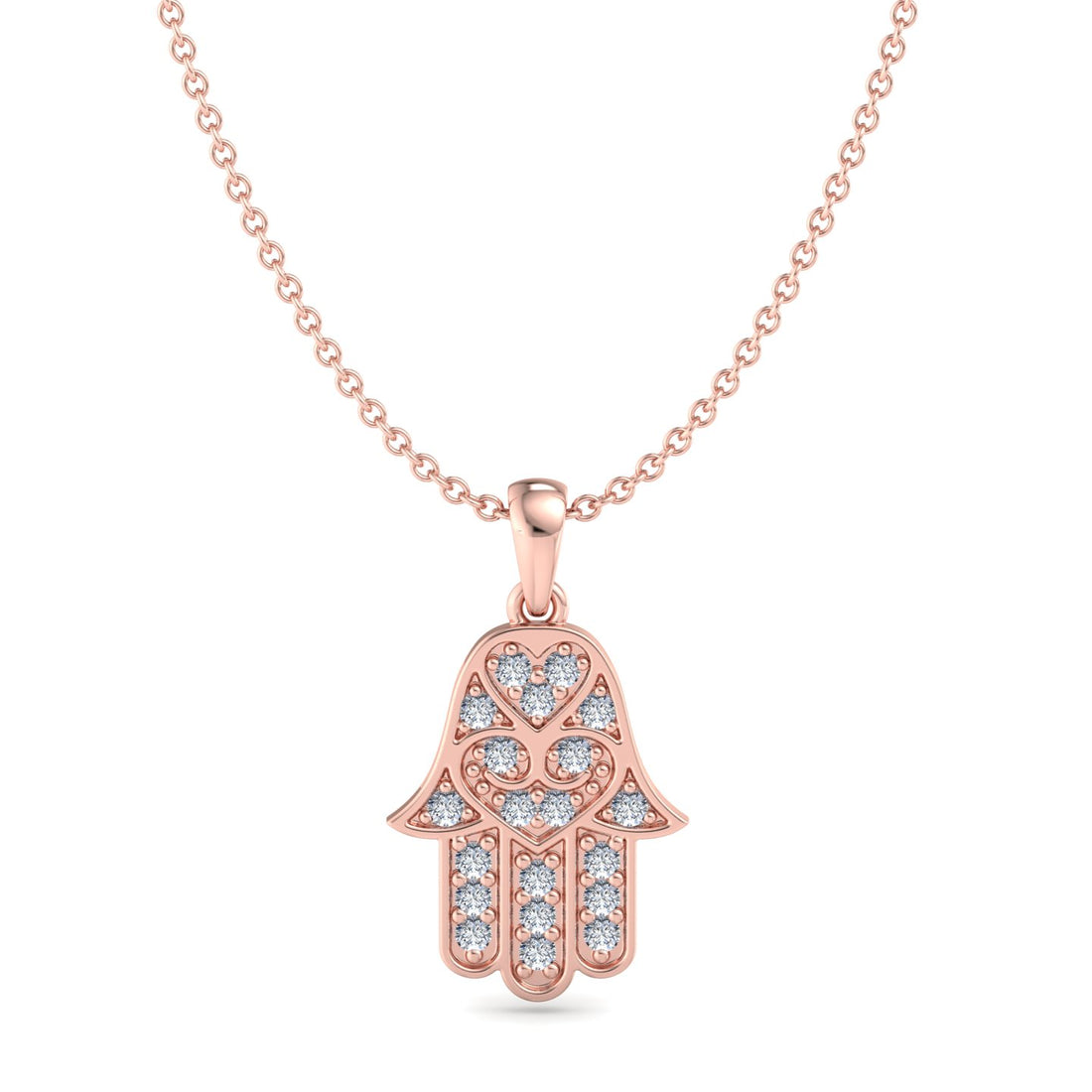 Diamond Hamsa Pendant