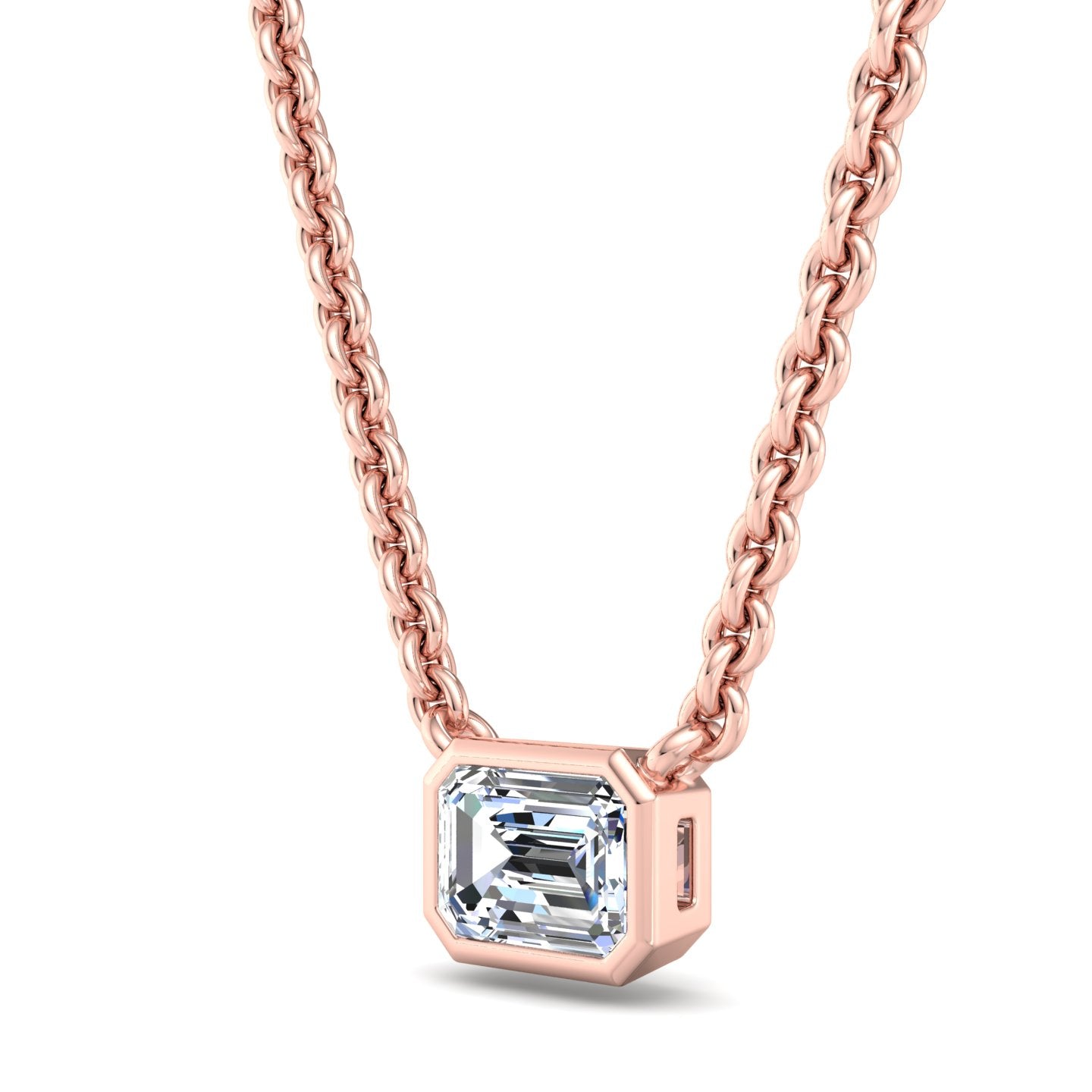 Rectangular Cut Diamond Pendant