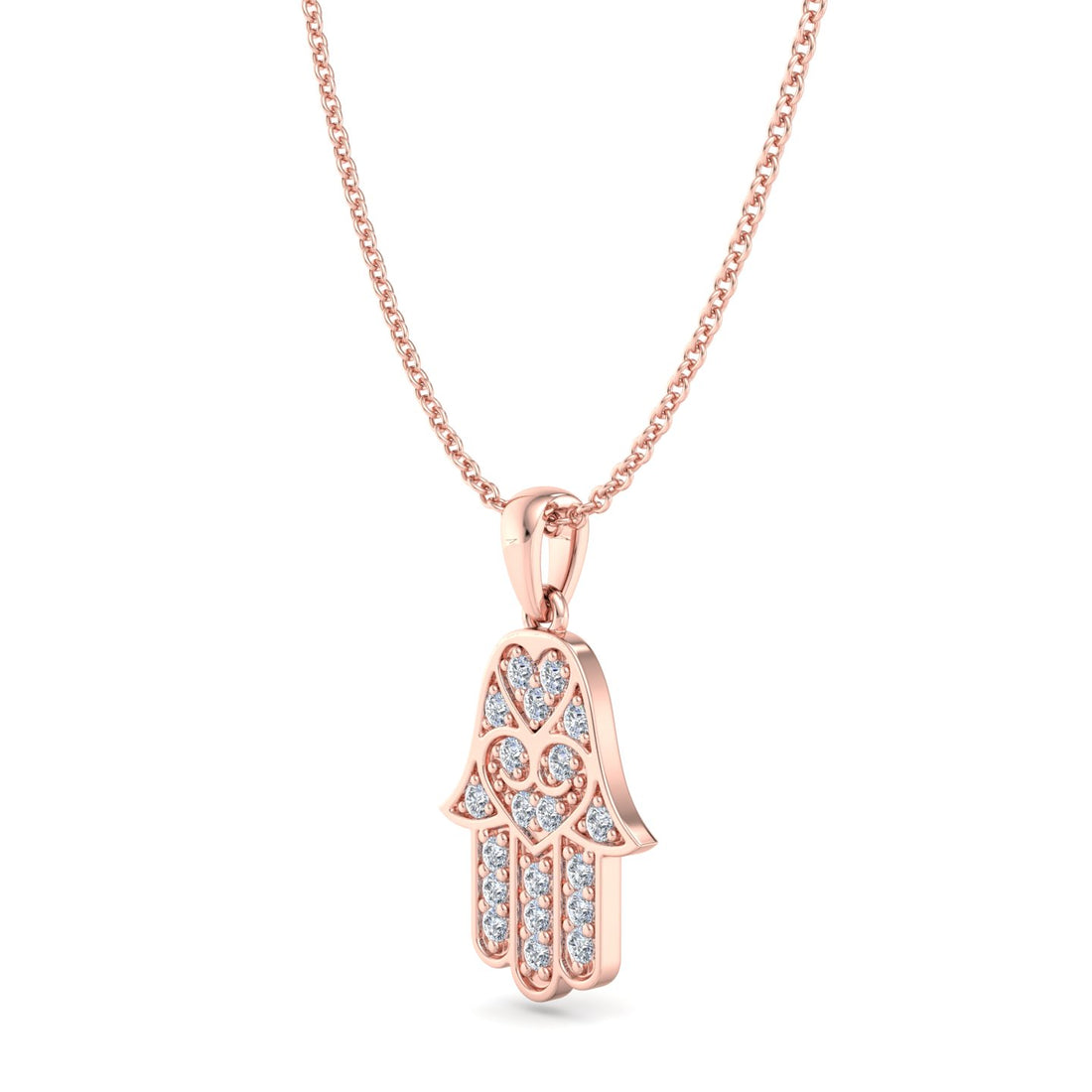 Diamond Hamsa Pendant