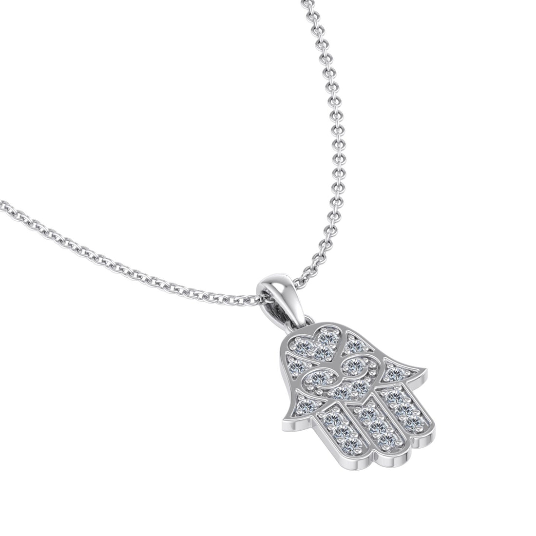 Diamond Hamsa Pendant
