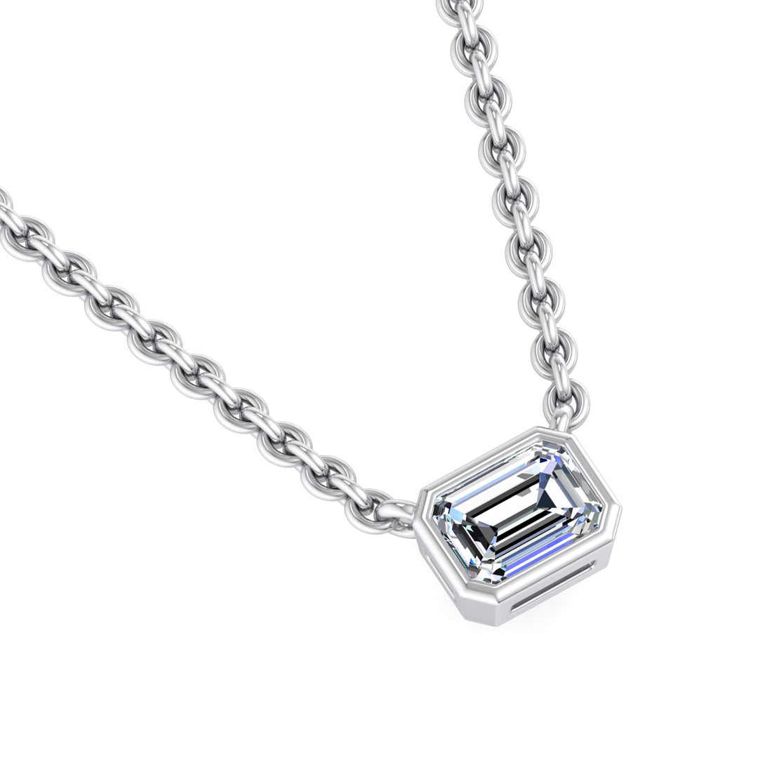 Rectangular Cut Diamond Pendant