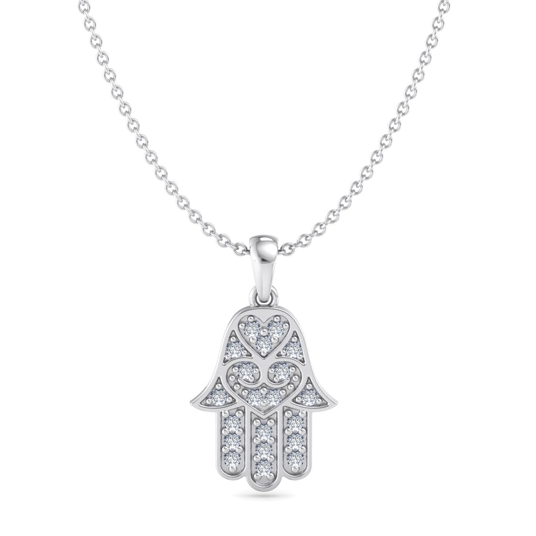 Diamond Hamsa Pendant