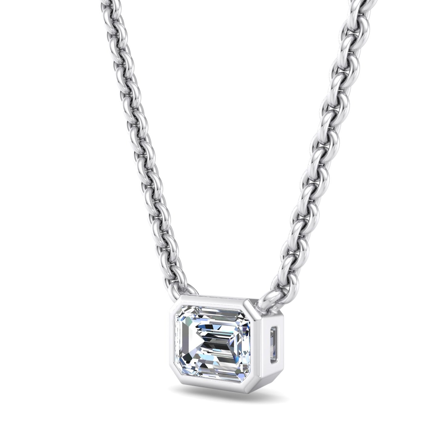 Rectangular Cut Diamond Pendant