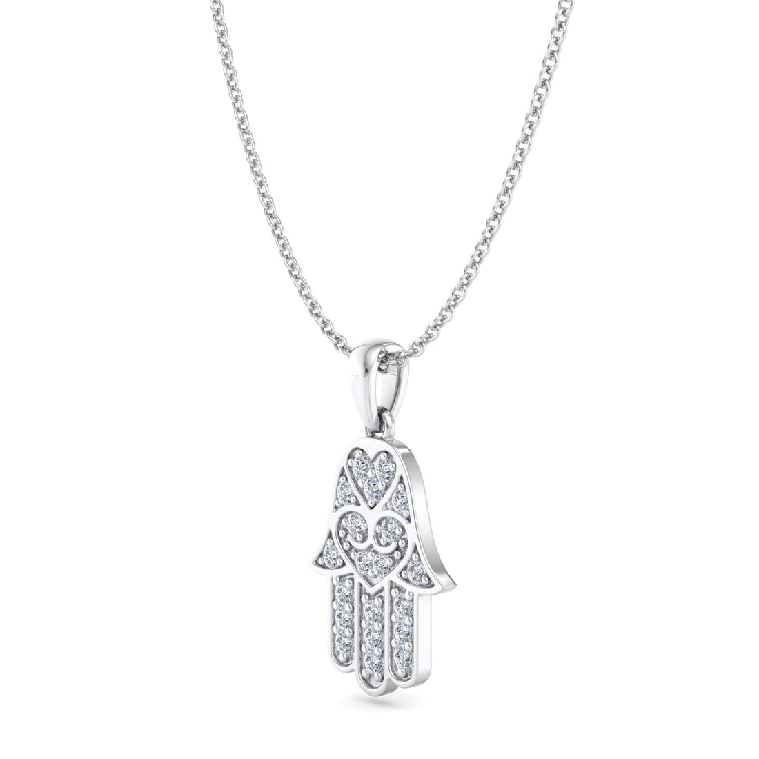 Diamond Hamsa Pendant