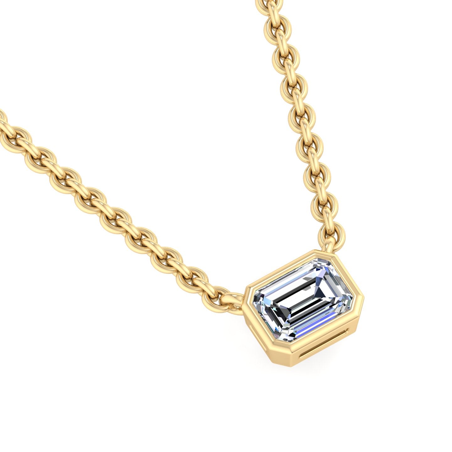 Rectangular Cut Diamond Pendant