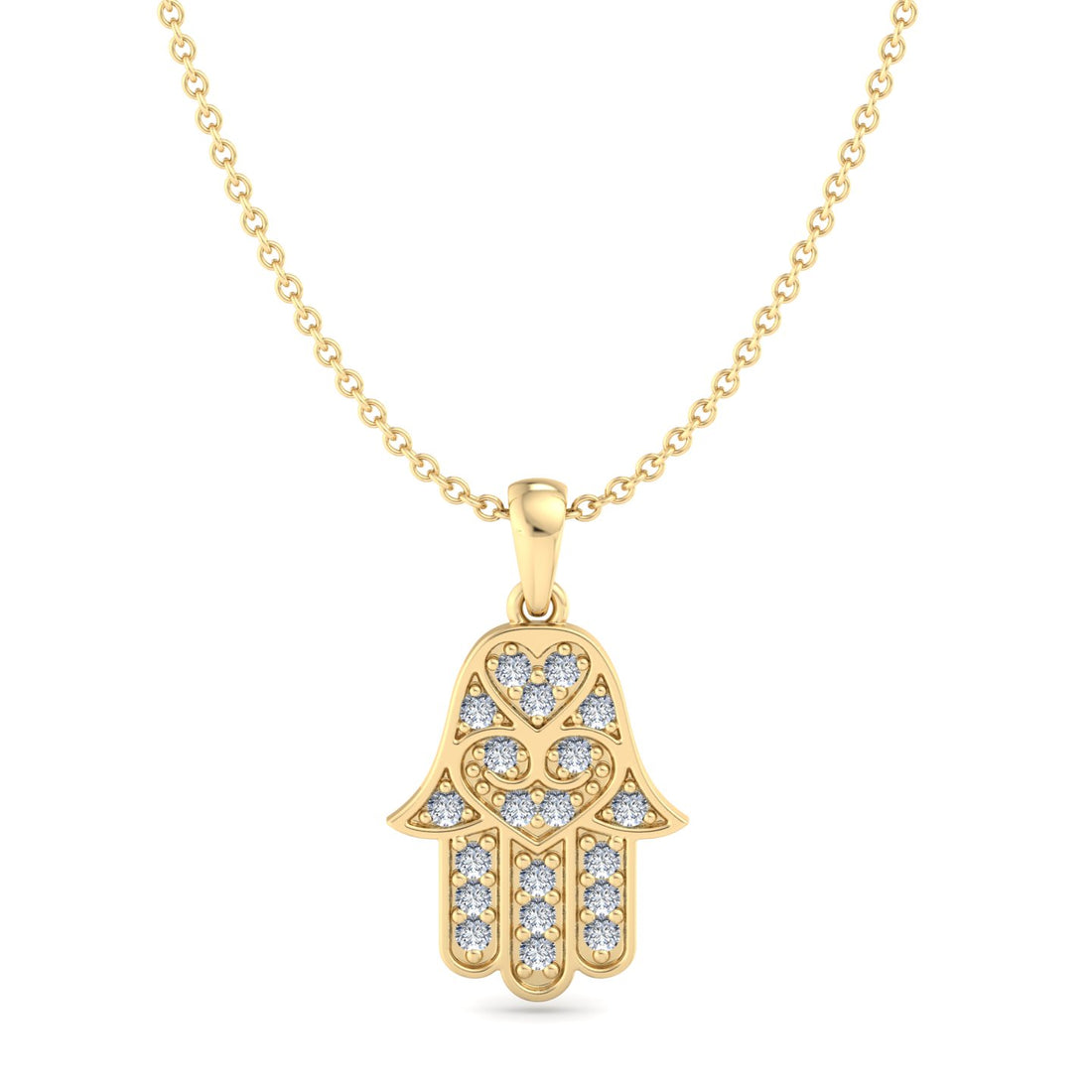 Diamond Hamsa Pendant