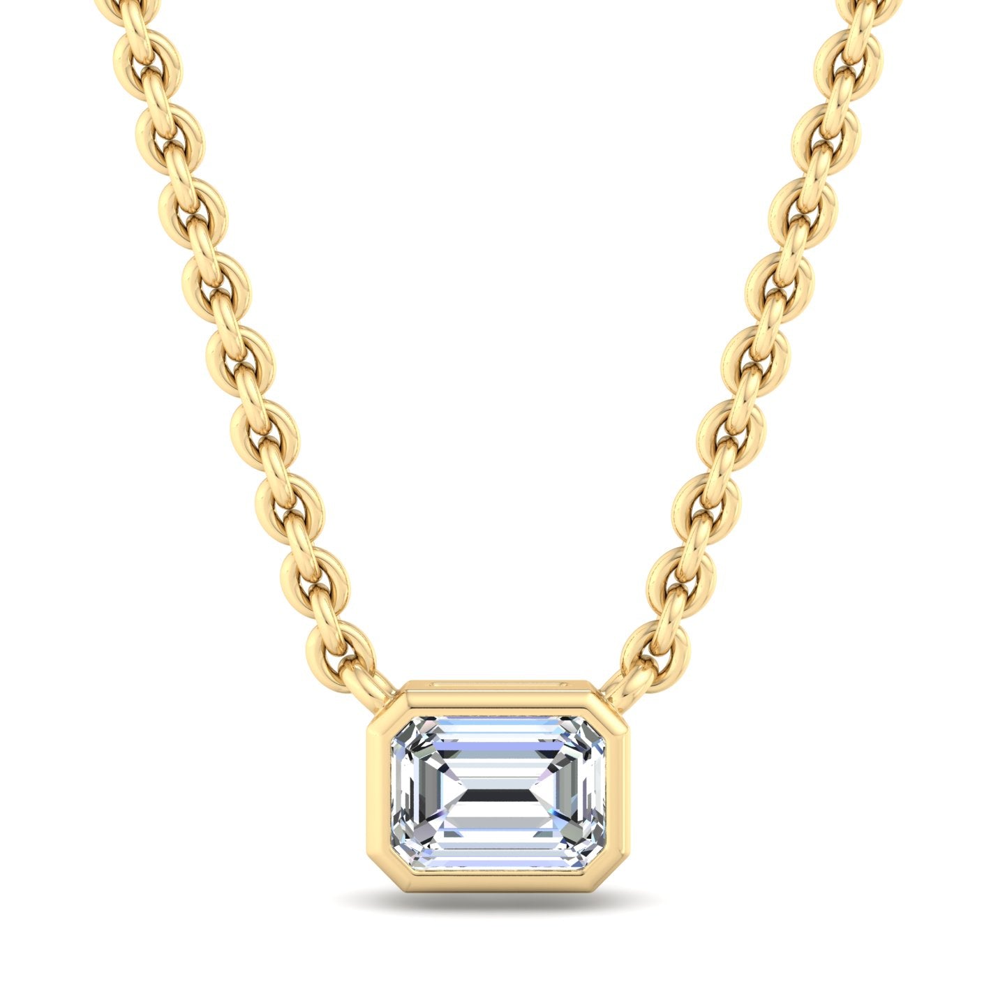 Rectangular Cut Diamond Pendant