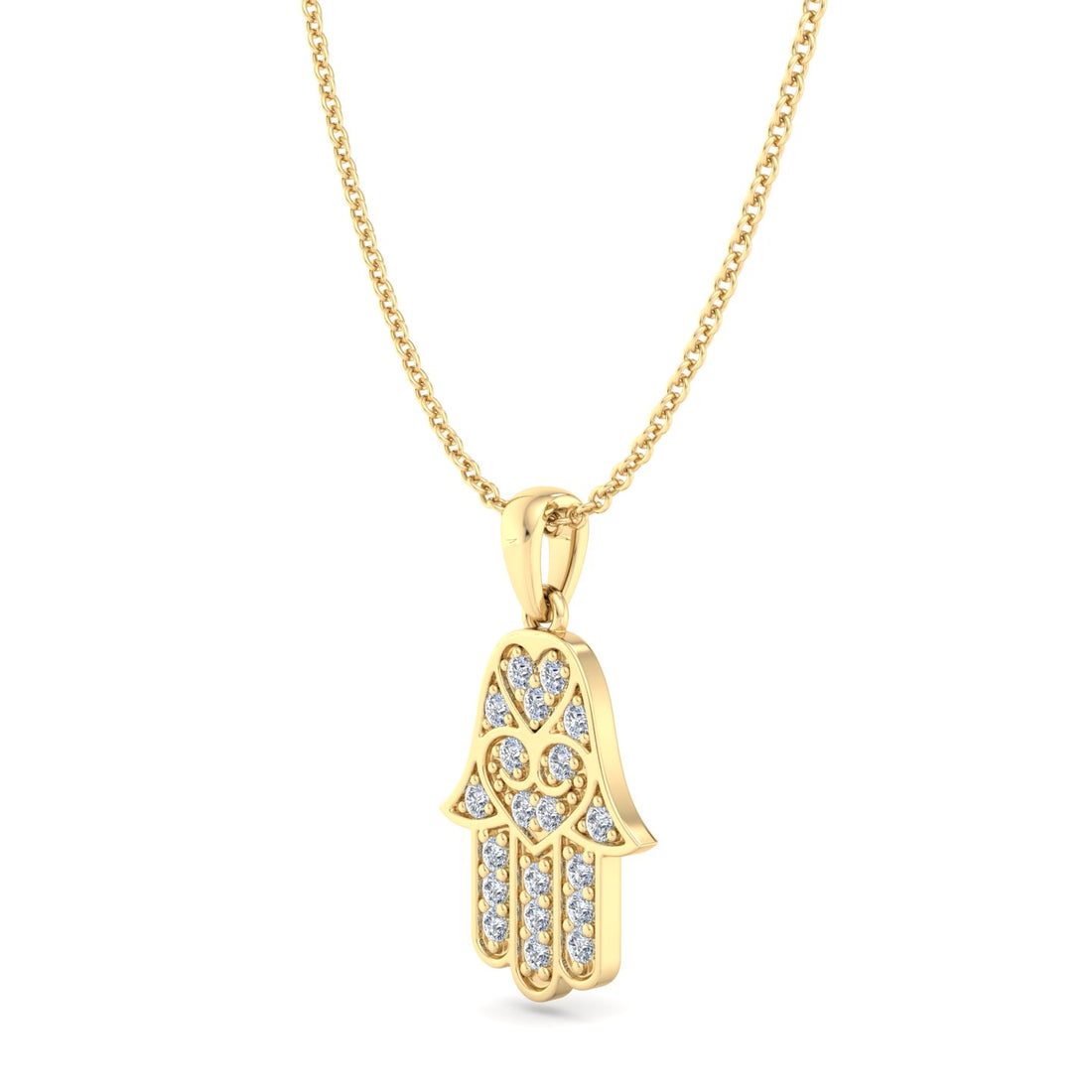 Diamond Hamsa Pendant